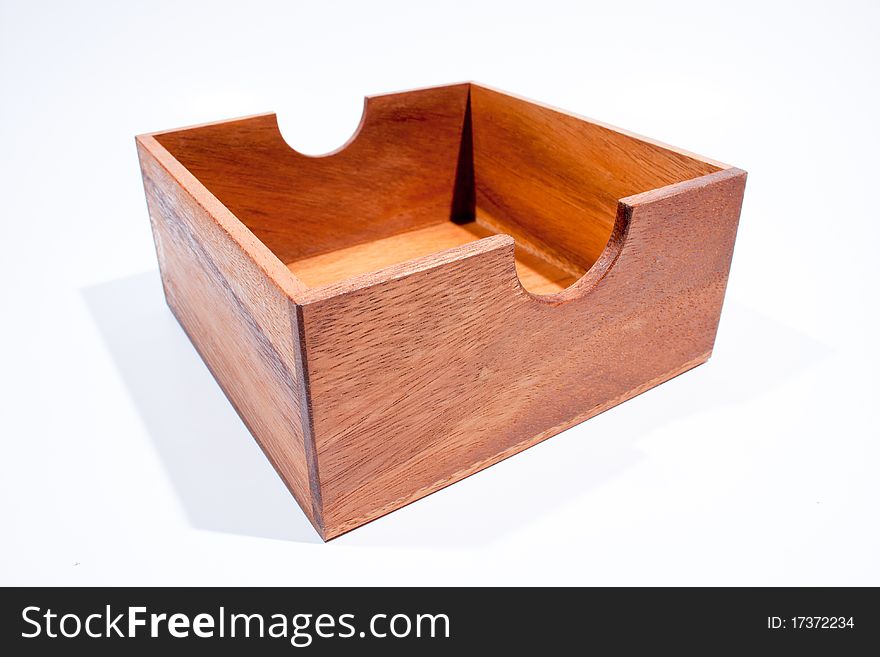 Cover a wooden box placed on a white background. Cover a wooden box placed on a white background.