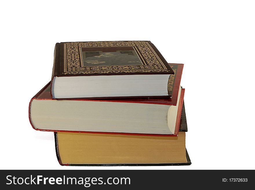 Three books isolated on the white background