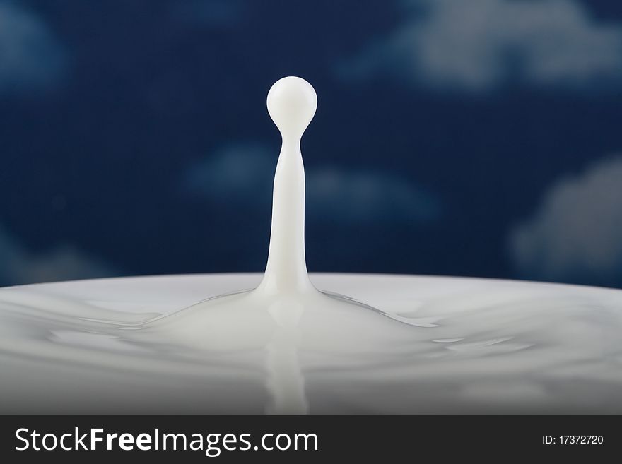 Macro shot of drop of milk. Macro shot of drop of milk.