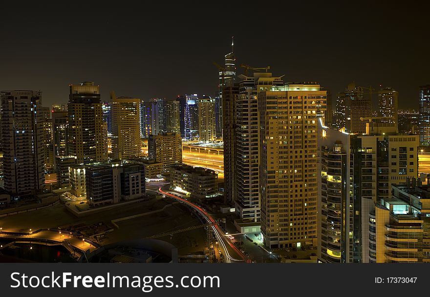 Dubai city in the night time. Dubai city in the night time