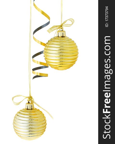Christmas decorations isolated on the white background