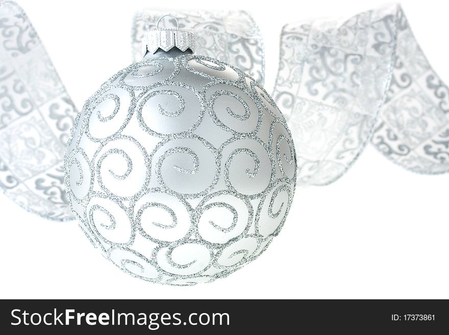 Christmas decorations isolated on the white background