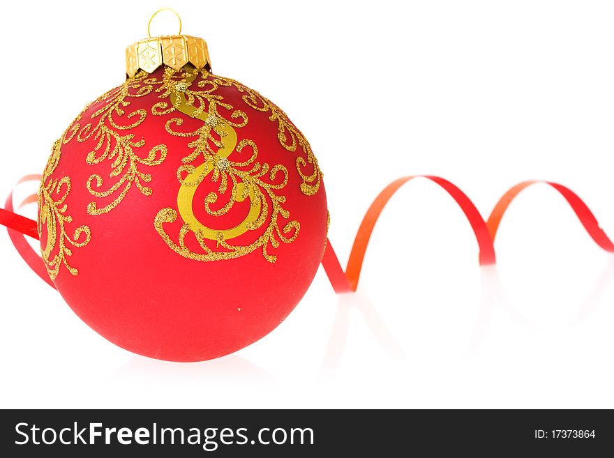 Christmas decorations isolated on white background