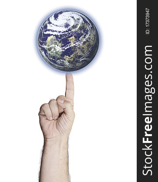 Earth balanced on a finger