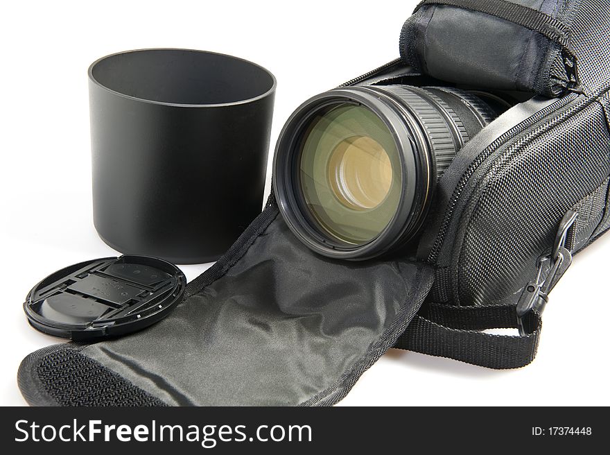 Zoom lens in its case