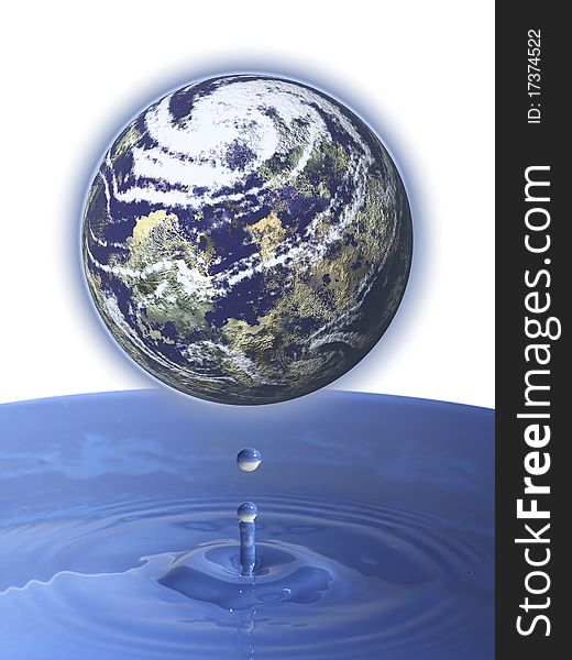 This image shows the Earth leak, on a water surface. This image shows the Earth leak, on a water surface