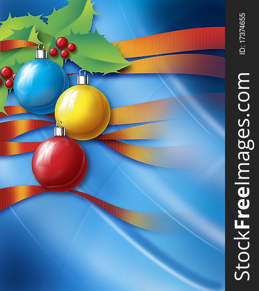 Christmas blue background, abstract art illustration