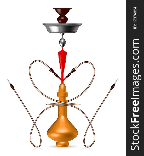 Hookah with a pipe in the form of heart