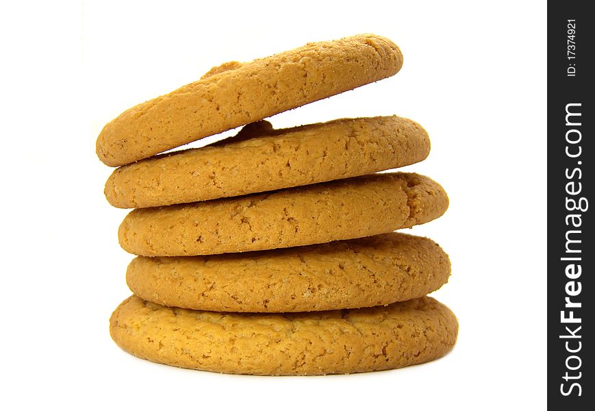 Delicious cookies isolated on a white background