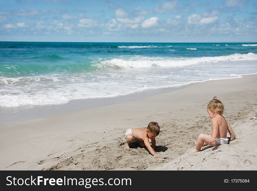 Children playing on beach