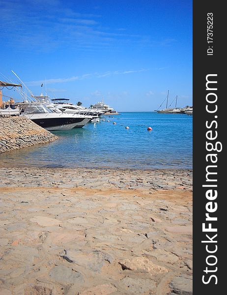 Luxury yachts at El Gouna, Egypt, on the Red Sea