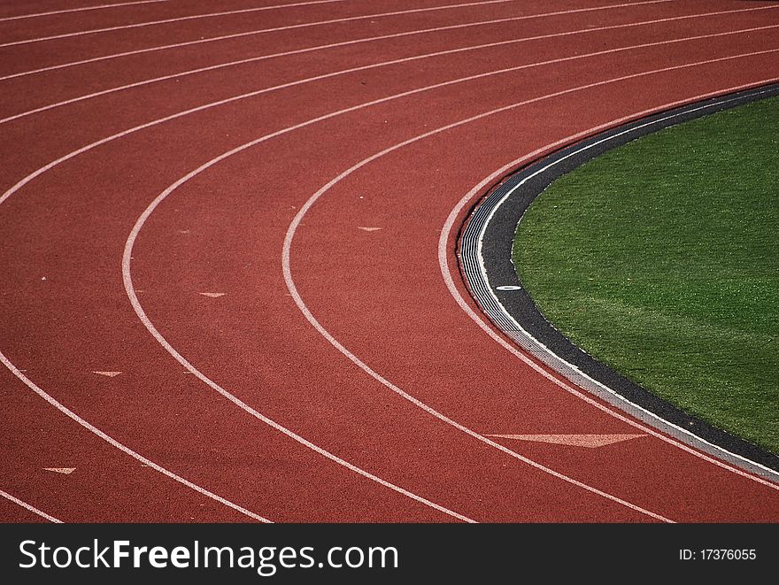 Treadmill for athletic events at the stadium.