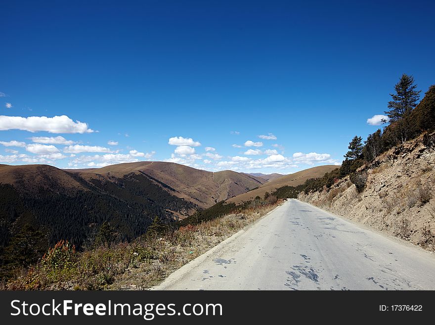 Road in  mountains in chuanxi plateauï¼Œchina