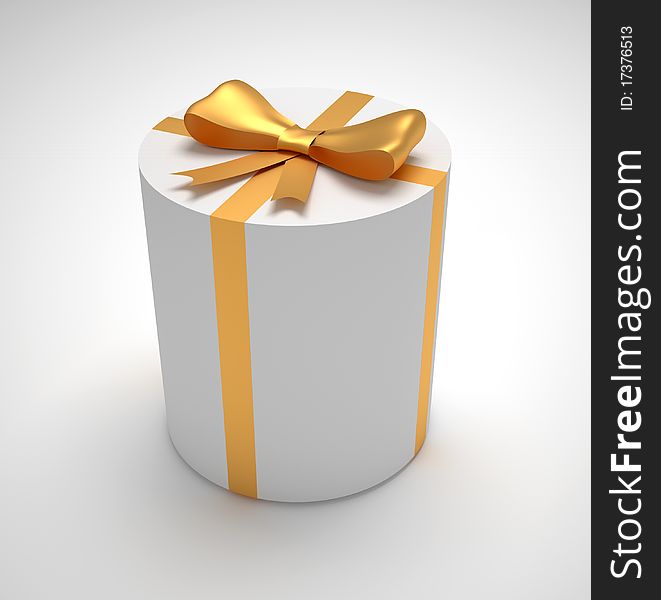 Box with ribbon - this is a 3d render illustration. Box with ribbon - this is a 3d render illustration