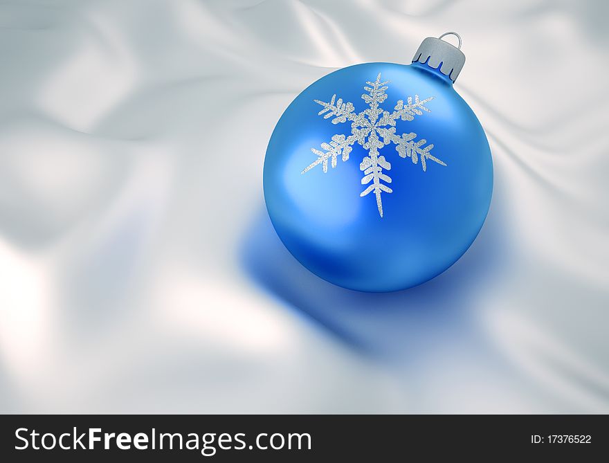 Christmas ornament on elegant silk - 3d render