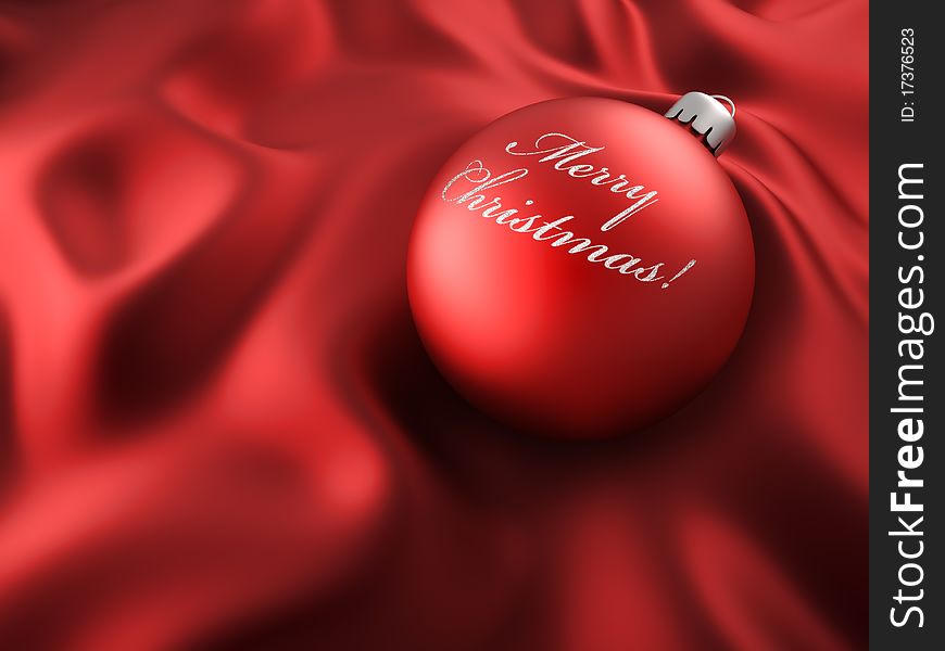 Christmas ornament on elegant silk - 3d render