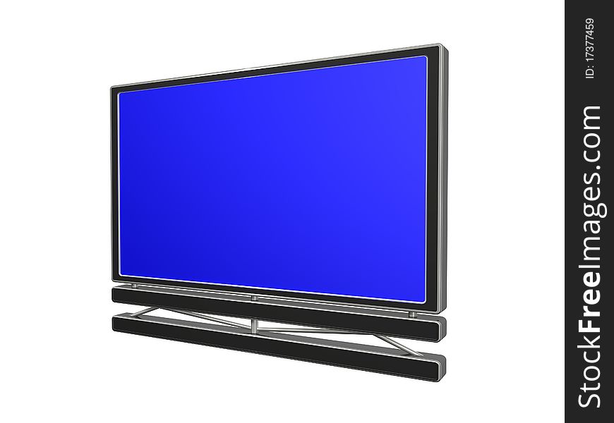 Three-dimensional TV with a metal frame for the wall. Three-dimensional TV with a metal frame for the wall