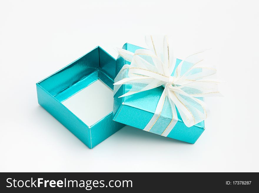 Cyan Gift Box Is Opened