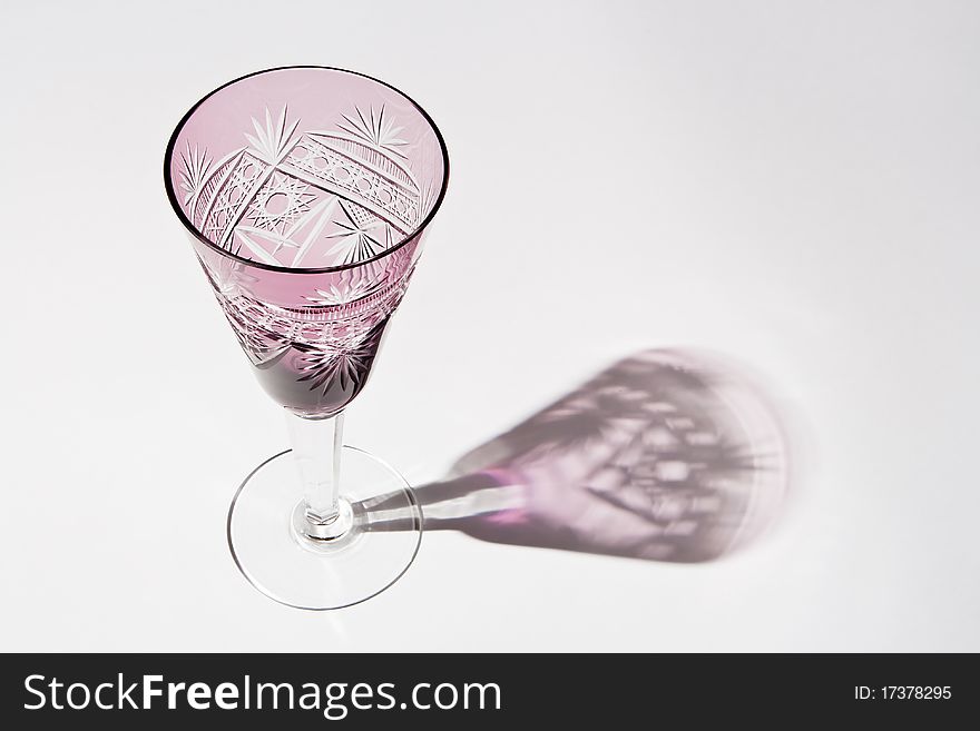 Light  claret cut crystal wineglass