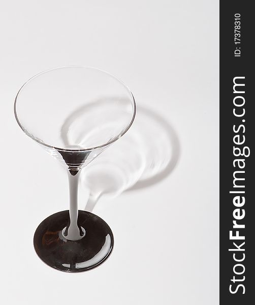 Wineglass with black stand for champagne. Wineglass with black stand for champagne