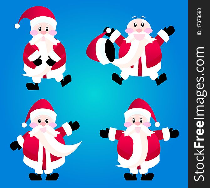 Santa claus cartoon characters vector