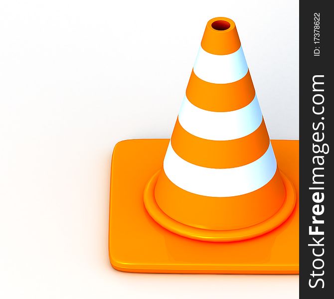 The 3d traffic cones isolated over white