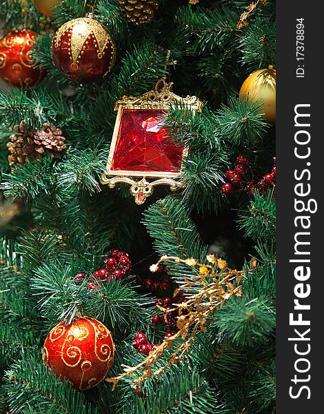 Fragment of the Christmas tree decoration