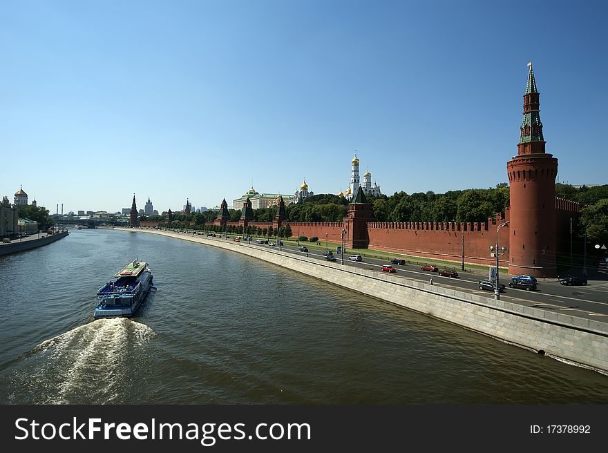 Moscow, View Of The Moskva River And The Kremlin