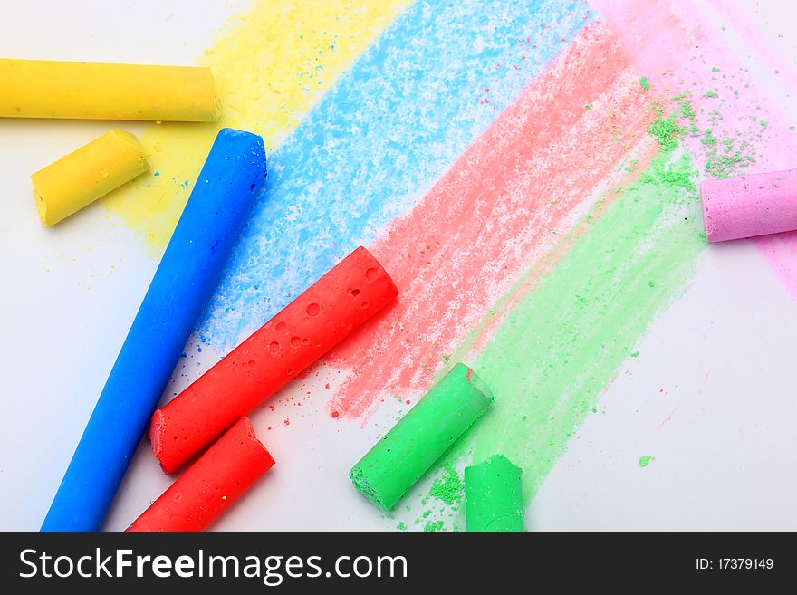 Crayons on a white background. Crayons on a white background