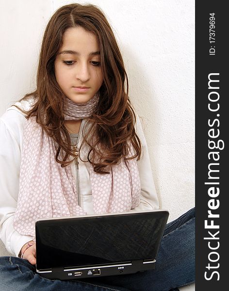 Young Girl With Laptop