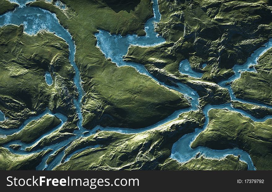 Abstract river; view from above