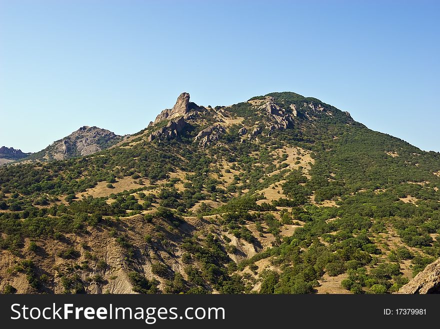 Kara-Dag mountains in Crimean peninsula.