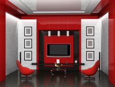 Modern Interior Of The Living Room 3D Royalty Free Stock Photos Modern Interior Of The Living Room 3D Royalty Free Stock Photos