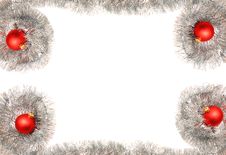 Silver Tinsel Garland And Christmas Balls Stock Image Silver Tinsel Garland And Christmas Balls Stock Image