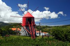 Old Windmill On Faial Island Stock Photography Old Windmill On Faial Island Stock Photography