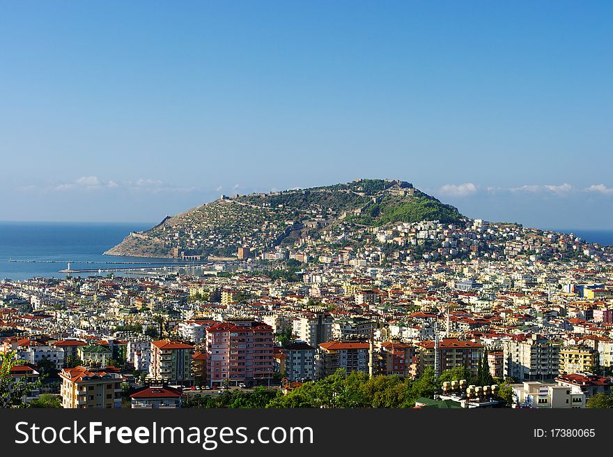 Alanya city from hills, Turkey