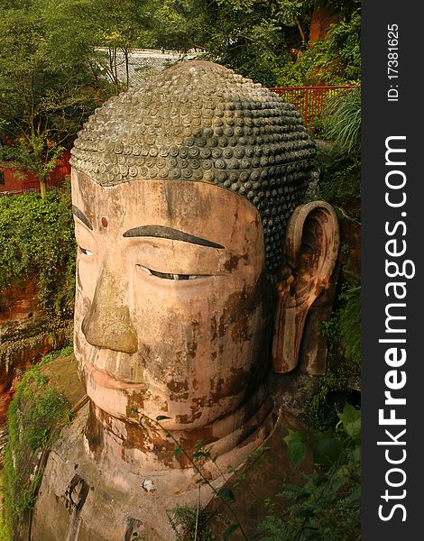 The Head of the Grand Buddha at Le Shan, China