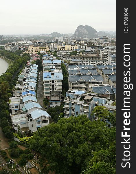 Aerial View of Guilin from Solitary Beauty Peak