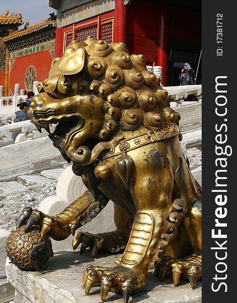 Golden Lion at the Forbidden City