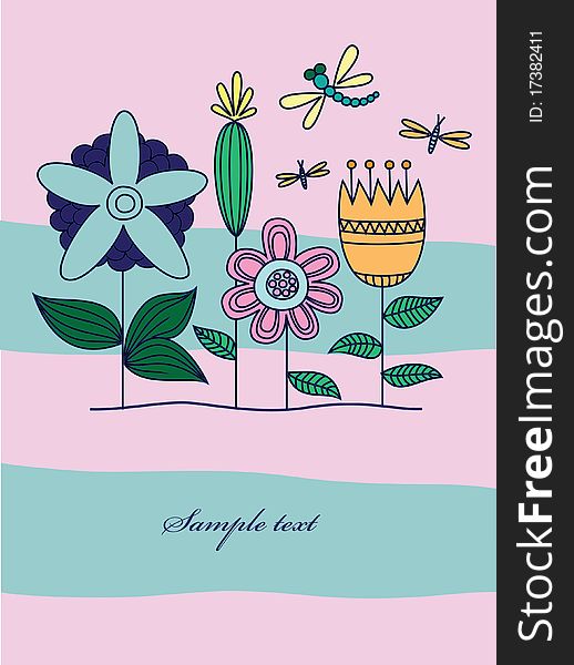 Vintage floral background. cute card