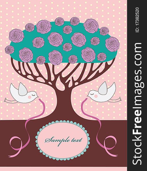 Vintage floral background. cute illustration