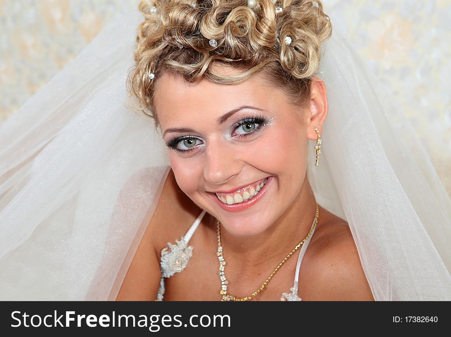 Portrait of a happy bride