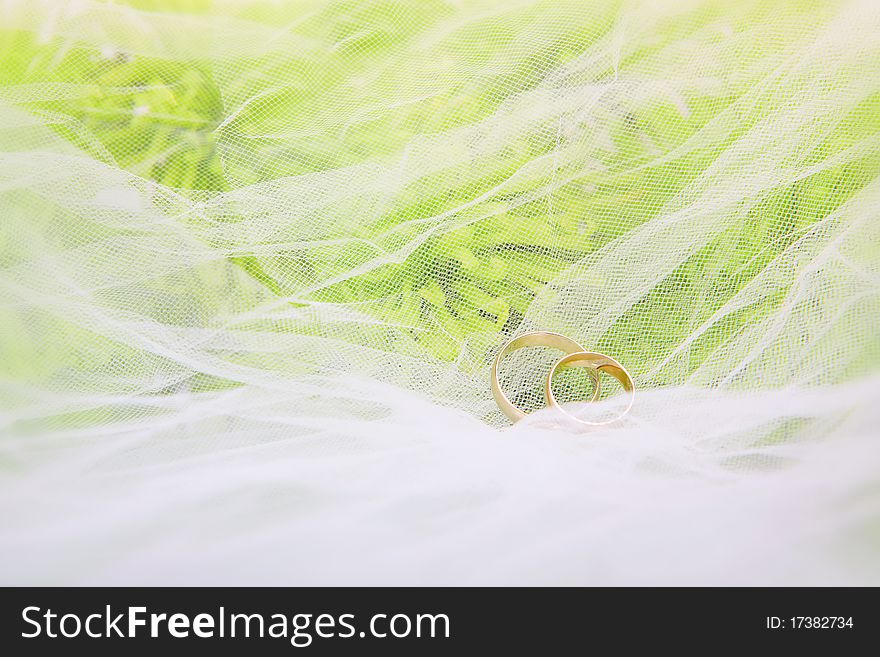 Wedding Rings And Bouquet Of Chrysanthemums