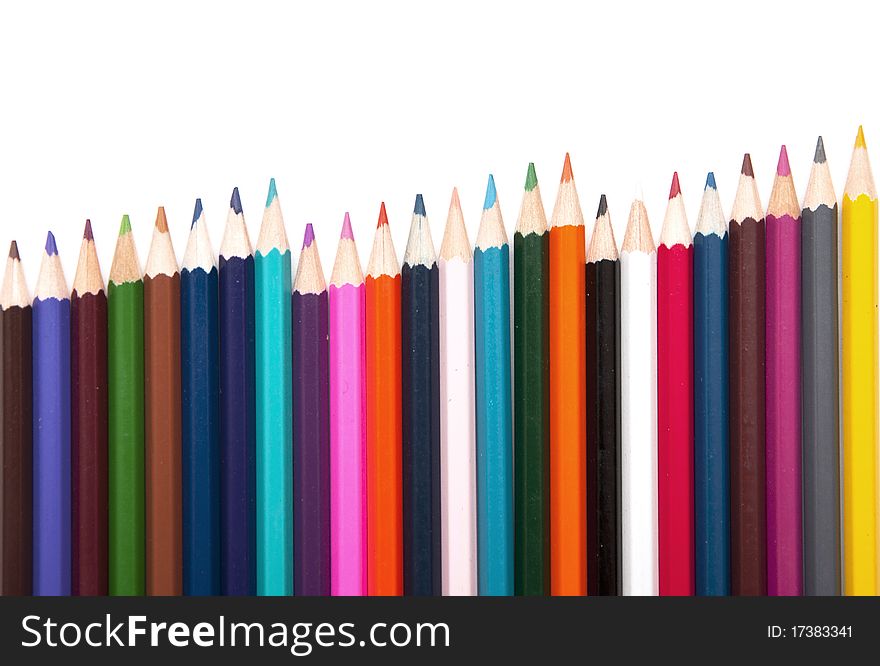 Colored pencils, isolated on the white background. Colored pencils, isolated on the white background.