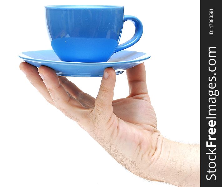 Man Hand Hold Coffee Cup Closeup