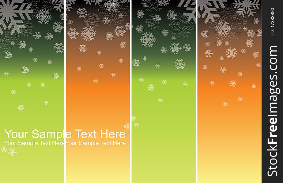 Set of snowflakes background