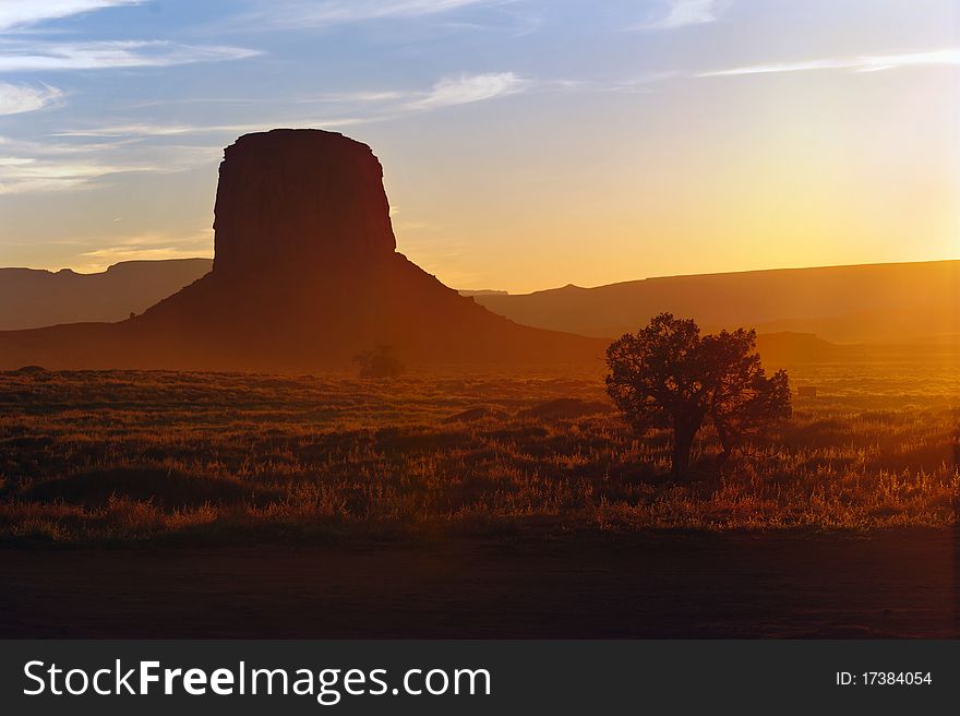 Beautiful sunset in Monument Valley, Utah. Beautiful sunset in Monument Valley, Utah