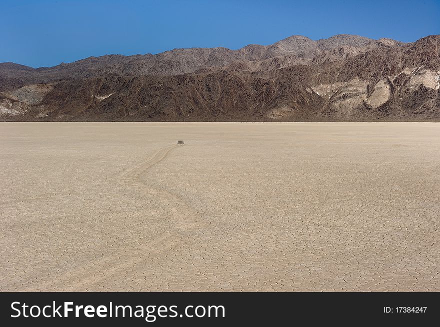 The phenomenon of the moving rocks at Death Valley Race Track Playa.
Death Valley California USA.