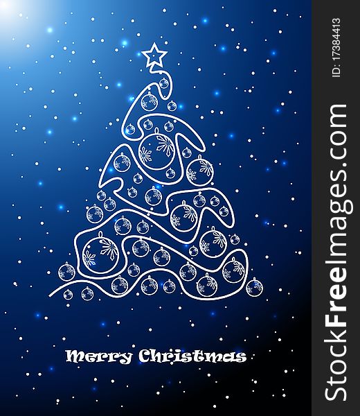 Fantasy Christmas tree background with place for your text