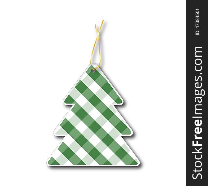 Christmas tree price tag isolated on white